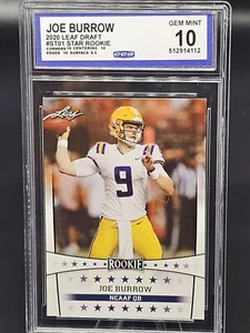 2020 Leaf Draft Joe Burrow #ST-01 STAR ROOKIE CCG 10 💎 GEM MINT!!! - Bild 1 von 2