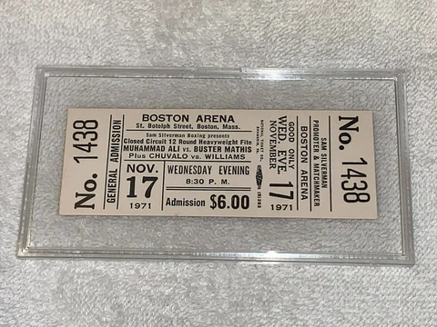 MUHAMMAD ALI VS BUSTER MATHIS 1971 BOXING TICKET PASS Heavyweight Fight USA Cover