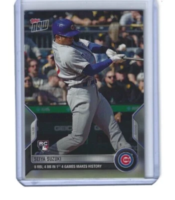 Topps Now #40 Seiya Suzuki, 8 RBI, 4 BB in 1st 4 Games Makes History, PR 4592 - Image 1 of 2