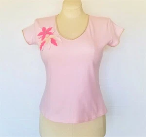 Cervelle Top Bluse NEU mit Etikett rosa - beige Borte 3D Blume Damen Gr. Small - Bild 1 von 9