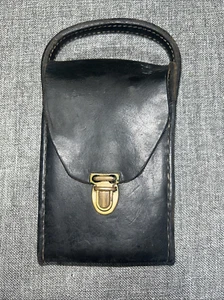 Estuche para cámara de cuero negro vintage HOMA 9”x4,5”x2” - ¡Completo! - Imagen 1 de 7