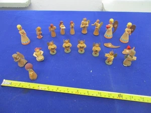E12) alt Erzgebirge Holz Spielzeug : Figuren ENGEL Konvolut - Picture 1 of 6