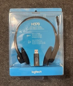 Logitech H370 USB Komputerowy zestaw słuchawkowy Cyfrowy dźwięk Mikrofon z redukcją szumów, czarny - Zdjęcie 1 z 3