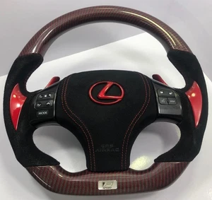 Lexus F Sport Red Carbon Fiber + Alcantara Steering Wheel | Remanufactured - Picture 1 of 11
