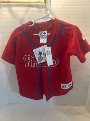 Vintage 90s Phillies Spell Out MLB Kids Red Jersey - Size 3T - Image 1 of 4