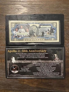 Apollo 11 50th Anniversary $2 Dollar Bill in Folder - Picture 1 of 5