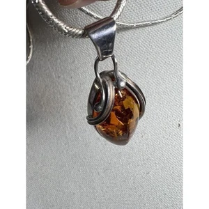 VTG Artisan Handmade Sterling Silver & Baltic Amber Gorgeous Necklace - Picture 1 of 7