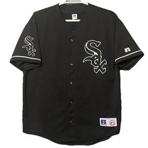 Vintage Chicago White Sox Jersey Russel Athletic Mens Baseball Sz XL Black Sewn - Picture 1 of 9