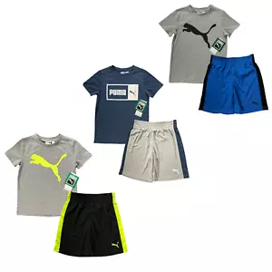 Puma Toddler Boys T-Shirt & Shorts Outfit Set Size 4-5 Black Blue Multicolor - Picture 1 of 15
