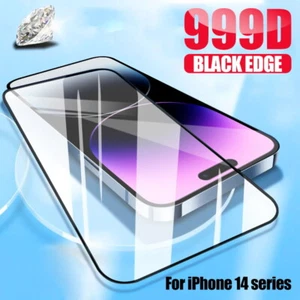 For iPhone 16 15 14 Pro Max 13 12 11 8 Plus Full Cover Tempered Glass Protector - Photo 1 sur 16