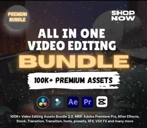 100K+ Video Editing Assets Bundle 2.0, MRR: Adobe Premiere Pro, After Effects - Picture 1 of 4