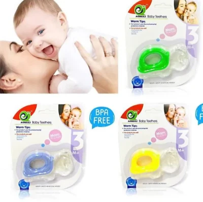 Baby Rattle Teether Food Grade Water Filled Color Cold Soothing Teething Toy 3M+ - Image 1 of 4