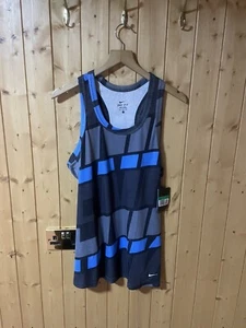 Authentic NIKE Women Sports Top Size XL Black/blue - Picture 1 of 6