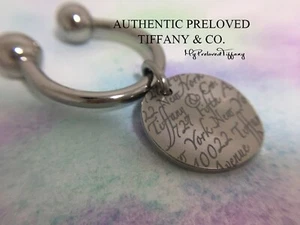 RARE Authentic Tiffany & Co. Round Notes Galaxy Titanium Keyring Key Ring - Bild 1 von 10