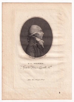 Portrait XVIIIe Pierre-Louis Roederer Metz Moselle Député Homme Politique 1796 - Photo 1/4