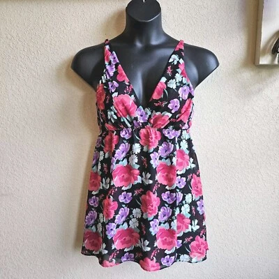 Flora Nikrooz Medium M Nightgown Pullover Adjustable Straps Floral Sexy Date - Image 1 of 4