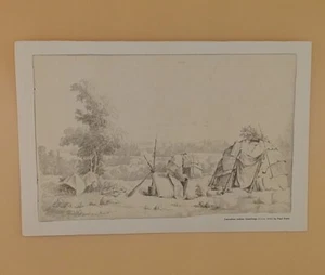 Vintage Christmas Card Front, 'Canadian Indian Dwellings' By Paul Kane - No Back - Picture 1 of 2