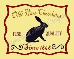 REUSABLE STENCIL ITEM #8330 AK~12"x18" ~ Olde Hare Chocolate -PRIMITIVE STENCILS - Picture 1 of 1