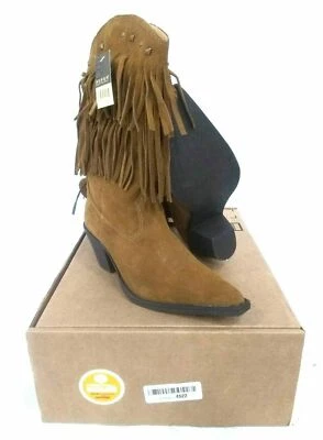 Botas vaqueras Roper Short Stuff de gamuza tostada con flecos tachonados para mujer talla 5,5 Foto 1 de 3