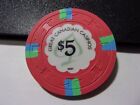 GREAT CANADIAN (CASINOS) Gaming Corp $5 casino gaming poker chip - Richmond, BC