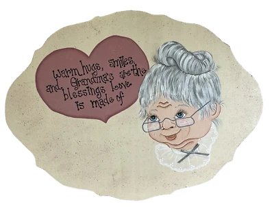 Grandma Wooden Plaque Blessings Love is Made 15x11 Wall Mount Handmade 1993 - Image 1 of 4