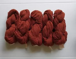 Lot of 5 Hanks Vintage 1961 CANDIDE Virgin Wool Yarn Color 53 Rust - Picture 1 of 7