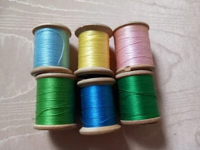 6 BOBINES BOIS DMC FIL RETORS D'ALSACE N° 30 MERCERIE ANCIENNE - Photo 1/3