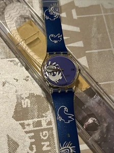 🌈 New Vintage 1995 GK206 VIVE LA PAIX Artist Special Swatch Watch 34mm Gents 🌈 - Picture 1 of 15