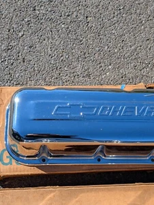 NOS GM Vintage BBC Chevy Chrome Valve Covers 396 402 427 454 - Picture 1 of 9