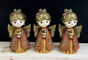 Lote 3 Figuras Vintage Años 50 Ángel Holt Howard Con Pájaro Decoración Navidad Japón - Imagen 1 de 23