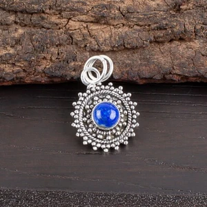Gorgeous Lapis Lazuli Gemstone 925 Sterling Silver Pendant Handmade Jewelry Gift - Picture 1 of 5