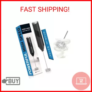 Double Whisk Milk Frother, Handheld Electric Blender stick, Drink Mixer with Foo - Picture 1 of 1