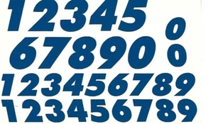 SLOT CAR 1/24th SCALE Numbers 2 Sizes ( 1 SHEET ) Blue 0 thru 9 - Picture 1 of 1