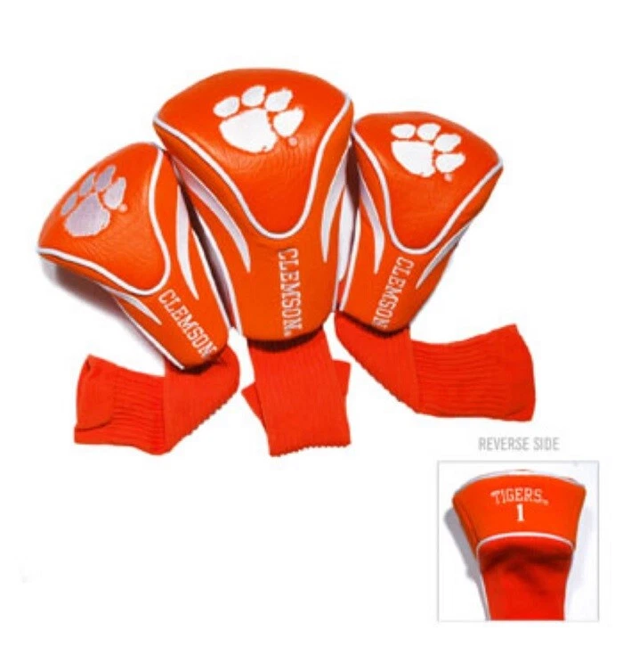 T Golf NCAA Clemson Tigers Contour Golf Club Headcovers 3-Pack 1, 3 & X - Image 1 of 1