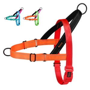 Arnés reflectante de nailon para perro sin tirón frente para mascotas chaleco para caminar con mango - Imagen 1 de 16