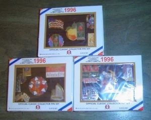 1996 Atlanta Olympics - 3 Different Pin Sets Un-Opened MINT - Picture 1 of 1