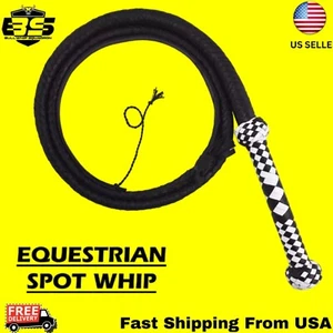 Cow Hide Leather Bullwhip 06 Feet Long Black 12 Plait Indiana Jones - Picture 1 of 4