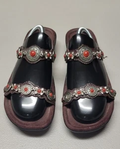 Minnetonka Strappy Suede Leather Jeweled Slide On Sandals Women's 6 70201 - Picture 1 of 9