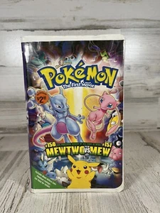 Pokemon The First Movie Mewtwo vs Mew VHS Tape w/ Clamshell - Picture 1 of 4
