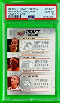 2009 Upper Deck Draft Edition Draft Class STEPHEN CURRY/MAYNOR/FLYNN RC PSA 10 - Image 1 of 4