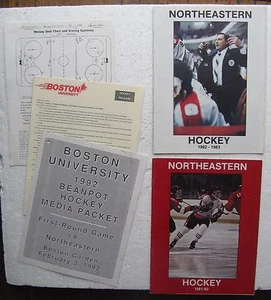 (2) 1982-83 Northeastern Boston Hockey Programs & 1992 Boston Beanpot Hockey - Picture 1 of 1