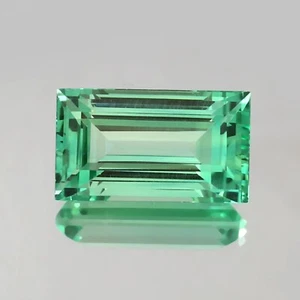 AAA Zafiro Parti Verde Natural De Ceilán Suelto Corte Baguette 10x6 MM - Picture 1 of 6