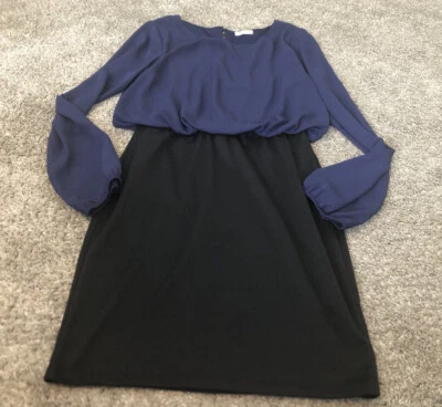 Vestido Everly Azul Negro Cintura Elástica (E2) Foto 1 de 4