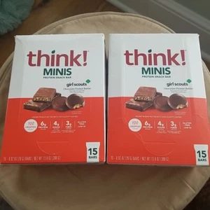 think! MINIS Protein Snack Bars Gluten Free Girl Scouts Chocolate Peanut Butter - Picture 1 of 7