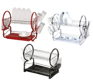 Kitchen Sink Dish Drainer Rack Cutlery Bowl Cup Plates Holder Draining Drip Tray - Picture 1 of 5
