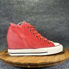 Converse Lux Mid Womens Shoes Size 7 Distressed Red White Hidden Wedge Sneakers