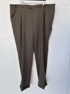 NWT $168 Brooks Brothers Madison Fit Wool Pleated Dress Pants Green Sz 52x34 - Picture 1 of 7
