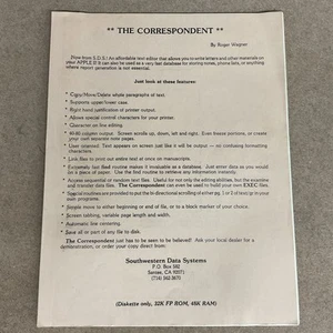 Vintage Roger Wagner Le correspondant SDS éditeur de texte abordable Apple II 1979 - Photo 1/5