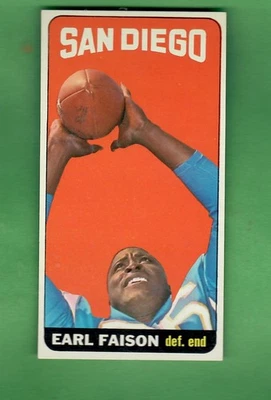 1965 TOPPS FOOTBALL #158 EARL FAISON - SAN DIEGO CHARGERS - SHORT PRINT - NRMT - Image 1 of 2