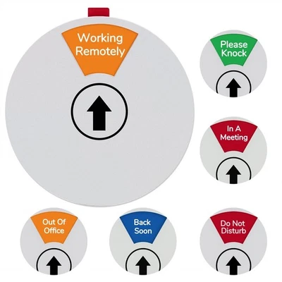 Letrero de puerta de oficina, 6 opciones no molestar/fuera de oficina/en una reunión/espalda así que... Foto 1 de 4
